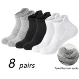 8 Pairs Men Socks Cotton Ankle Socks Sweat Absorbent Deodorant Socks Free Size Sports Running Fitness