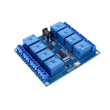 8-channel 5V relay module, host computer control board with indicator light, relay output DC/USB