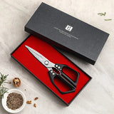 110-layer Damascus Scissors 58-62 HRC Stainless Steel Kitchen with Black Aluminium Alloy Handle New