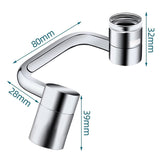 1080 Degree Rotating Extender Metal U Shaped Robotic Arm Universal Dual Model Splash-proof Filter Faucet Home Bathroom