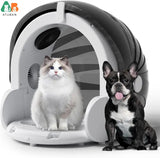 Foldable Smart Pet Dryer with 8 Fans, 4 Speeds. Automatic with Time-Setting and Temperature Control for Cats and Small Dogs.