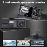 1080P Dash Cam 3Channel Front Rear Inside Camera WiFi Driving Video Recorder Loop Recording 24H Parking Monitor Car DVR