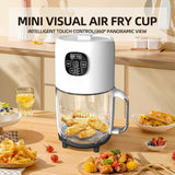 Household Visual 2L Mini Portable Air Fryer - 700W Automatic with Glass