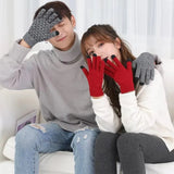 Winter Warm Windprooll Finger Knitted Gloves with Touch Screen for Outdoor Cycg Motorcycle Skiing Hand Warmer Accessories