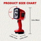 16.2W 1250LM LED Work for Milwaukee//14.4V-18V Li-ion Battery Dual Light Source Vertical Lamp Flashlight