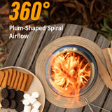 1pc, Tabletop Fire Pit 17.02 X 13.97 Cm, Low Smoke Camping Stove For Outdoor & Patio, Fueled By Pellets Or Wood, Safe Burning Table Top Firepit, With Travel Bag & Removable Ash Pan & Fireproof Mat, Silvery