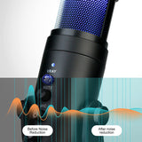 Mobile Phone Type-c Condenser Microphone 10 Modes RGB Rotation One Button Mute Adjustable Mic Desktop PC Accessories