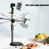Adjustable Phone Shooting Bracket Stand+ Boom Arm+Super Bright 175W LED Light Photo Studio Kits for Desktop Photo/Video
