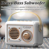 Retro Radio Portable FM Receiver Vintage Bluetooth Speaker Subwoofer TF/USB/Headphones Player Rechargeable Radios for Gift