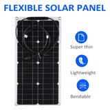 25W 16V Portable Outdoor Waterproof Flexible Solar Panel Kit with MC4 Output - Connect and Charge 12V Car Battery, RV, Yacht.