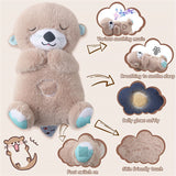Sound hine Soothe 'N Snle Otter Portable Plush Baby Toy With Sensory Details Music Lights Light Brown Durable