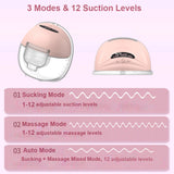 Portable Electric Breast Pump - Wearable for Breastfeeding, Hands Free, 3 Modes, 12 Suction Levels, Low Noise, with 24mm Silicone Flange