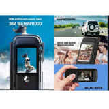 4K WiFi Anti-shake Action Dual 30m Waterproof Touch Screen Sport Camera for Travel Video Recorder Diving Bodycam