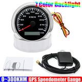 300KM/H 85MM Speedometer Waterproof 7 Color Backlight Odometer Speed Gauge GPS Antenna For Mairne Yacht Boat Car Accessories
