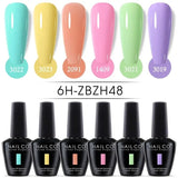 NAILCO 15ml Summer Color Series Gel Set 6pcs Vernis Semi Permanent Nail Polish Kit Hybrid Varnish All For Manicure