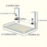 Adjustable hanger iron table Arlene, rectangular shelf for basement office