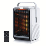 1pc Fan Heater, 1000 W Portable Mini Heater With Time Function Tilt Protection Heater, Cooling And Heating Switch, 3 Heat Settings And Overheating Protection For Office, Living Room, Bedroom (White/Black)