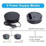 Motorized Rotating Display Stand, 360 Degree Photography Turntable with 6 PVC Backgrounds,Battery/USB Power Supply Black