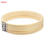 10/20 PCS 10 Inch Round Circle Cross Stitch Bamboo Wooden Embroidery Craft Hoops Household Sewing Tools