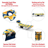 Beach Lounge Chair, Backpack Reclining Beach Chairs Lay Flat, Face Down Tanning Chair, Folding Camping Chairs Portable Camp Cot With Backpack Straps For OutdoorPicnicLawn