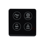 TD033 Black Four Key Square Capacitive Touch Caller Scratch Resistant Tempered Glass Panel