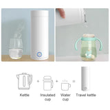 Travel 400ml Stainless Steel Vacuum Insulated Cup Auto Off Electric Kettle Water Boiler Bottle for Tea Coffee
