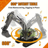 1:18 Large 2.4G 11-channel Remote Control Excavator, Boy Engineering Toy, Large Size