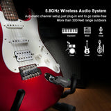 LEKATO WS-50 Electric Guitar Transmitter Receiver System Wireless 4 Channels ISM 5.8Ghz Rechargeable For Guitar Accessories