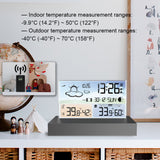 Digital Alarm Clock Temperature Humidity Weather Forecast Electronics Desktop Table Watch AA Battery Living room Bedroom