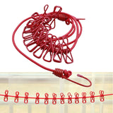 4M Non-slip stretch clothese With 12Clips Outdoor Camping Travel Stretchy Clothese Sock e Hanging Laundry Drying Rope