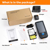 Android 9.0 Honeywell 1D 2D Scanner Red PDA with Charge Cradle Handheld POS Terminal Data Collector Reader QR Barcode Scanning Inventory Managememt WiFi Bluetooth 4G GPS NFC
