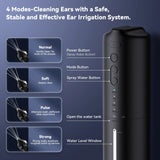 Cleaner Wax Removal Kit Rechargeable Water Washer Syringe with 4 Modes Ear Cleaning Irrigation Flushing For Adults Child