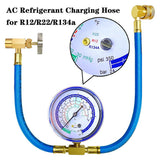Refrigerator Freon Recharge Hose with Gauge Kit R134A R12 R22,with BPV31 Piercing Tap Vae,for A/C Refrigerant System