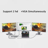 C Hub 12 in 1 Multi Splitter Docking Station Type-C USB 3.1 to Dual HDMI-compatible 4K RJ45 VGA for Book Laptop