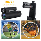HD 30X25 with Flashlight Laser Monocular Pocket Scope Night Vision Outdoor Telescope Kit for Camping Hiking Hunting Sightseeing