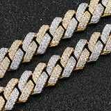 European And American 14mm Strip Dense Cuban Chain Micro-inlaid Zircon