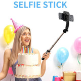 Foldable Wireless Tripod Gimbal Stabilizer Selfie Stick Black With Bluetooth Shutter Monopod For IOS Android
