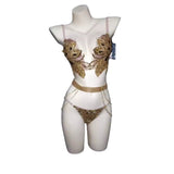 Nightclub bar tour, female singer runway show, new luxury bikini set, side tassels, sexy temperament