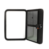 RV Door Tear Drop Tempered Glass Tinted Sliding Window Full Sealing Camper Trailer Door with Insect Net Safe Lock Aluminum Alloy