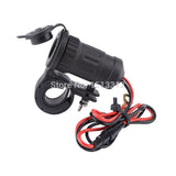 Universal 12/24V Waterproof Motorcycle Handlebar Mounted Cigarette Lighter Socket with 60cm Cable