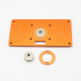 Trimming Machine Flip Board Auxiliary Tools Aluminum Router Table Insert Plate w/ 6 Insert Rings universal Woodworking Tools