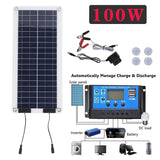 500W Portable Solar Panel+10A Controller Waterproof USB Port Solars 5V Battery Charge for Outdoor Camping Phone Power Bank
