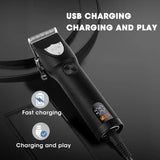 Resuxi 978 Metal Body Clipper LCD Digital Display Men's Oil Engraving Electric Razor Set Hair Trimmer for Men