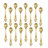16 Pack Pattern Coffee Spoons, 4.5 Inch Demitasse Vintage Spoon For Espresso, Tea, Dessert, Condiments(Golden)