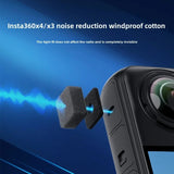 Mic Wind Muff Windscreen Microphone Windshield Replacement for Insta360 X4/X3/X2 Accessories