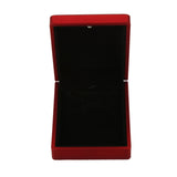 LED Lighted Necklace Box Rubber + Plush Pendant Case for Jewelry Display Wedding 's Day Gift (Red)