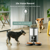4L APP Pet Feeder Large Capacity Stainless Steel Food Bucket Automatic Cat and Dog Feeding Bowl