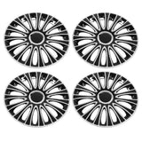 Automobile Hubcap 14in Durable Rustproof White and Black Universal Firm ABS Easy Installation Set Of 4 Hubcap for Civic