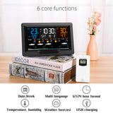 Tuya WIFI Smart Station - Indoor/Outdoor Temperature & Humidity Meter, Weather Forecast, Multifunctional Alarm Clock.