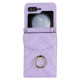 for Galaxy Shockproof with Card Slots Z Flip5 Lanyard Case Scratch-resistant Phone Protector
